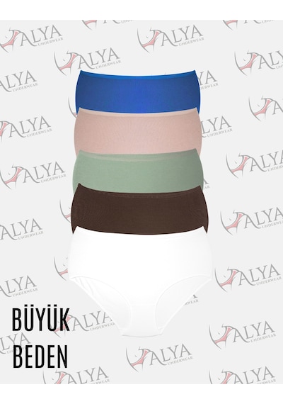 Alya Underwear Kadın Extra Battal Külot - 5 Adet Beyaz 8xl, 9xl, 10xl Çok Renkli3