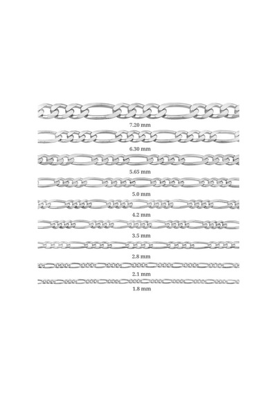 Stillove 2 1 Mm Gümüş Figaro Zincir 0 60 Mikron