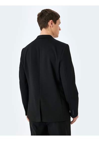 Koton Slim Fit Viskon Karışımlı Cepli Pike Kumaş Mono Yaka Düğmeli Blazer Ceket Siyah 5sam50008hk Siyah Koton Slim Fit Viskon Karışımlı Cepli Pike Kumaş Mono Yaka Düğmeli Blazer Ceket Siyah 5sam50008hk Siyah
