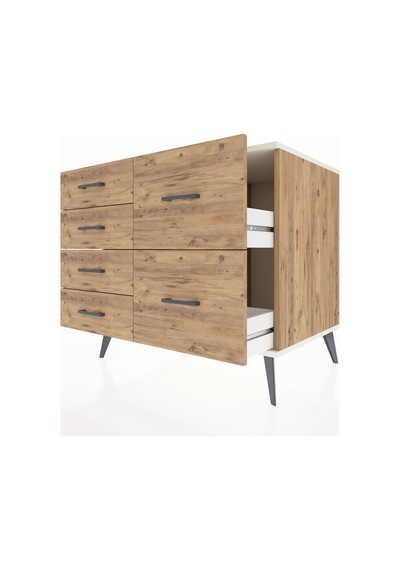Kronos Şifonyer 6 Çekmeceli 88x59x80 Çam-aytaşı/çam Aytaşı/çam