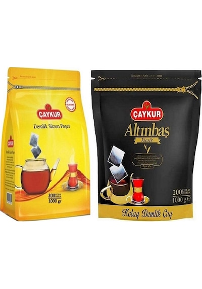 Çaykur Altınbaş ve Demlik Süzen Poşet Çay 2 x 1 KG