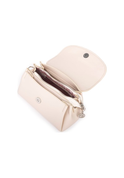 Nas Bag Kadın Mini Sade Şık Omuz Ve Postacı Çapraz Çanta En 20 Cm Boy 10 Cm Krem Krem - Krem