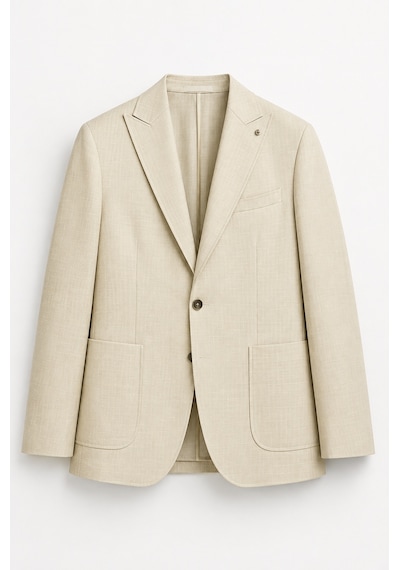 Bihan Store Erkek Keten Karışımlı Torba Cepli Sivri Yaka Blazer Ceket 6 Drop 1967-bej