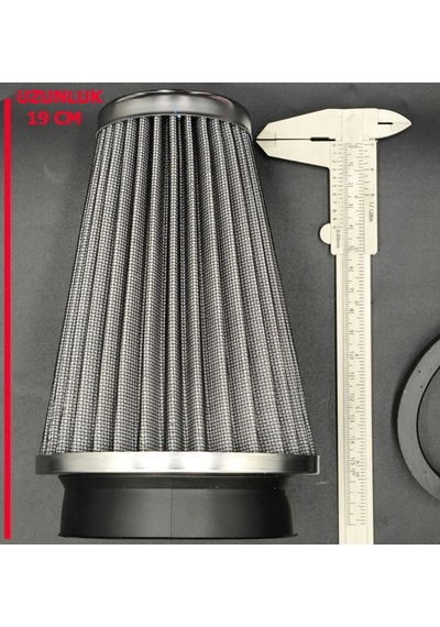Açık Hava Filtresi Krom Kaplı 2 Aparatlı Gri Renk Huni Tip-90mm-73mm-60mm