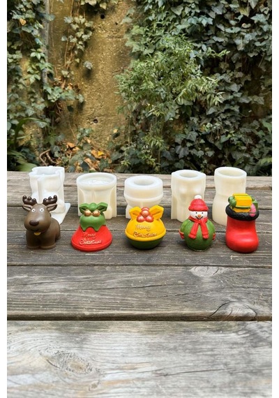 Rufus Concept 3d Christmas Beşli Silikon Mum Kalıp Seti