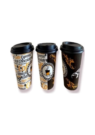 Aygün Excodi Cup - 12 Oz Siyah Kapaklı Karton Bardak - 300 Ml - 100 Adet Kaliteli Kahve Bardağı, Sızdırmaz, El Yakmaz - Bej Americano, Latte, Capuccino 07 Beyaz
