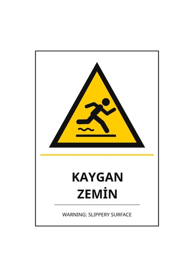 Hastane Kaygan Zemin Pvc Isg Levha 21x30cm
