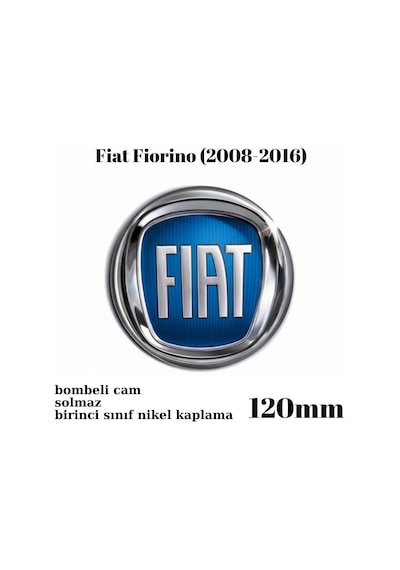 Fiat Fiorino 2008 - 2016 Uyumlu Panjur Arması Nikel Logo 12cm Mavi Zum 12 Cm