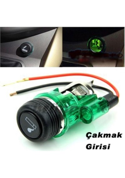 Yeşil Işıklı Oto Sigara Çakmaklık Oto Çakmaklık Girişi