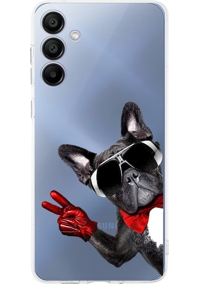 Samsung Galaxy A17 İle Uyumlu Köpek 2 Baskılı Kamera Korumalı Şeffaf Kılıf Şeffaf