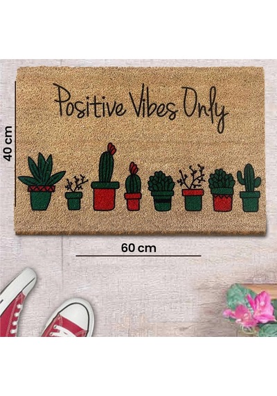 Chilaii Home Koko Kapı Paspası - Pozitif Vibes Çok Renkli