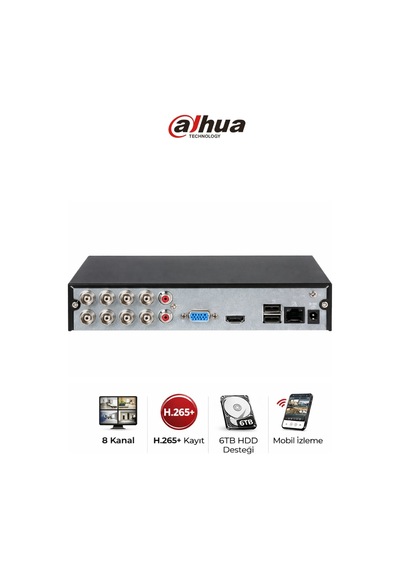 Xvr1b08ı-t 8 Kanal Dvr Kayıt Cihazı H.265+ Wizsense Güvenlik Kamera Sistemi