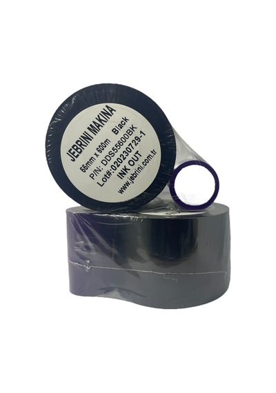 Siyah TTO 55 mm x 600 mm Sıcak Baskı Tarih Kodlama Ribon Şeridi
