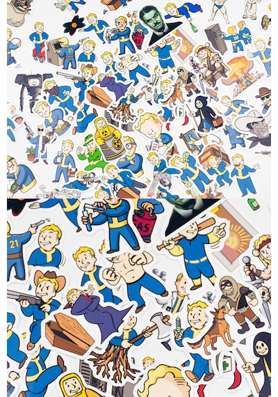 Baprile Fallout Mega Perks & More Sticker Paketi 71 Parça Kaliteli Su Geçirmez Etiket Seti Çok Renkli