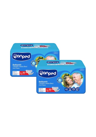 Canped Tekstil Yüzeyli Belbantlı Hasta Bezi L 2 x 30'lu