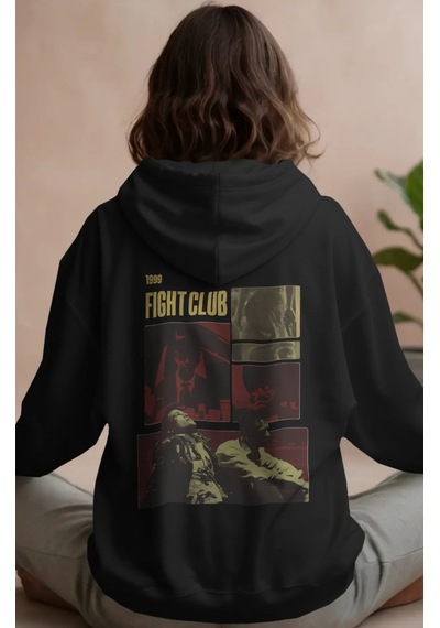 Sevbano 1999 Fight Club Tyler Durden Film Sırt Baskılı Unisex Oversize Pr Siyah