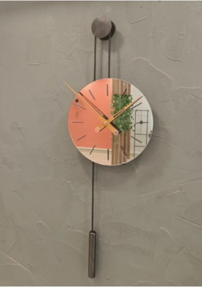 MetaQuartz Aksesuar Pendulum Blackclock Duvar Saati ,metal Duvar Saati,aynalı