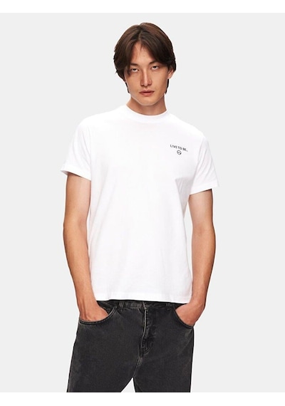 Ltb Nızoka Erkek Sıfır Yaka Kısa Kol T-shirt 1225840056089 Beyaz