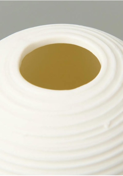 Fiona Seramik Vazo Oval, Beyaz 25 Cm Bej