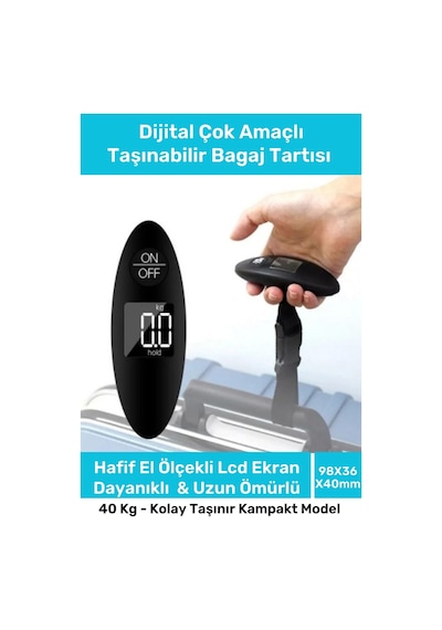 Seyahat Bavul Ağırlık Tartı Dijital Çok Amaçlı Taşınabilir Bagaj Tartısı Max 40 Kg