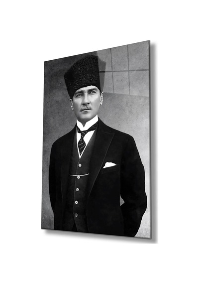 Atatürk Portre Cam Tablo Modern Ev Ofis Salon Hediyelik Büyük Tablo Duvar Dekoru