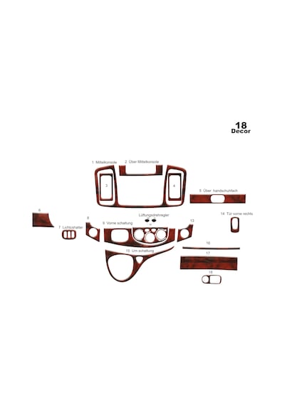 Opel Vivaro - Traffic Torpido Kaplama 2007-201 18 Parça Maun