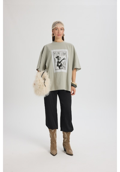 Mai Studıos Mai Studios Co. Rich Woman Oversize Gri T-shirt Gri