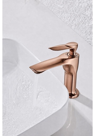 Lava Kısa Lavabo Bataryası Parlak Rose