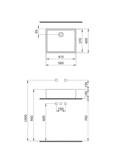 Bocchi Milano Çanak Lavabo 50 CM Mat Beyaz 1215-002-0125