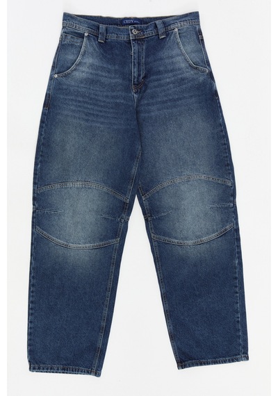 Cedy Denim Cedy Denım Yüksek Kalite Erkek Yüksek Bel Skater Baggy Jeanpantolon C362 Mavi