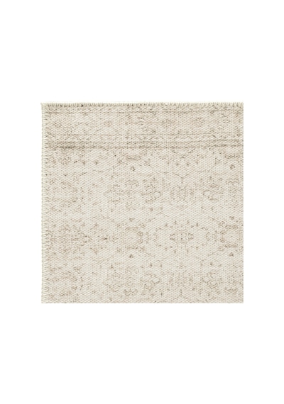 Cool Halı Patchwork Krem Bej Vintage Eskitme Bohem Desenli Şönil İnce Halı Salon Oturma Odası Halısı