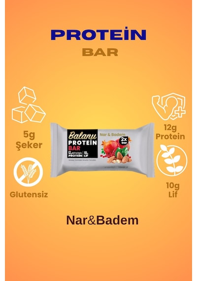 Narlı & Bademli Hurmalı Protein Bar 55gr 2xbar X3 Adet