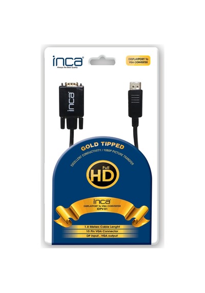 Inca Idpv-01 Displayport To Vga Kablo - 1.8M