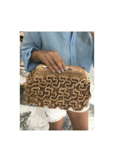Linalya Jewelry El Yapımı Tasarım Model Çanta Bej