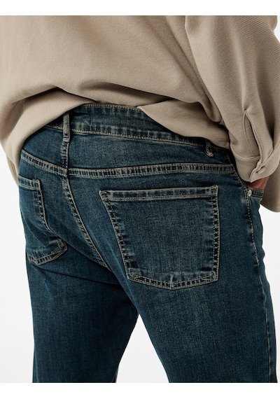 Koton Pamuklu Normal Bel Slim Fit Jean Pantolon - Brad Jean Petrol 7wam40003nd