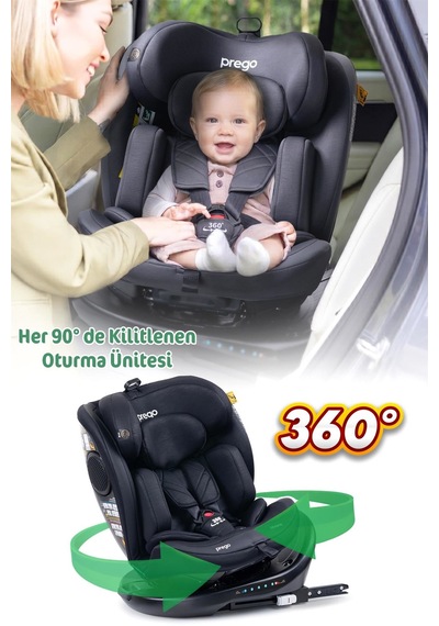 Prego Odinfix Alarmlı I-size Oto Koltuğu Siyah 4100