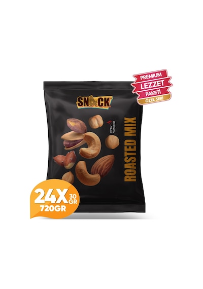 Snack Karışık Kuruyemiş 24x30 Gr Premium Fırında Kavrulmuş Antep Fıstığı Badem Fındık Kaju Atıştırmalık 720 Gr 720 G