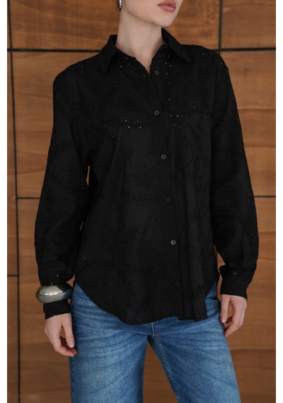 Verymoda Kordeneli Gömlek - F2079 SİYAH