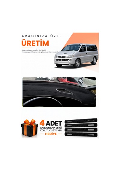 Hyundai Starex 1997-2007 Uyumlu Torpido Koruma Örtüsü Oto Kılıfı - Siyah