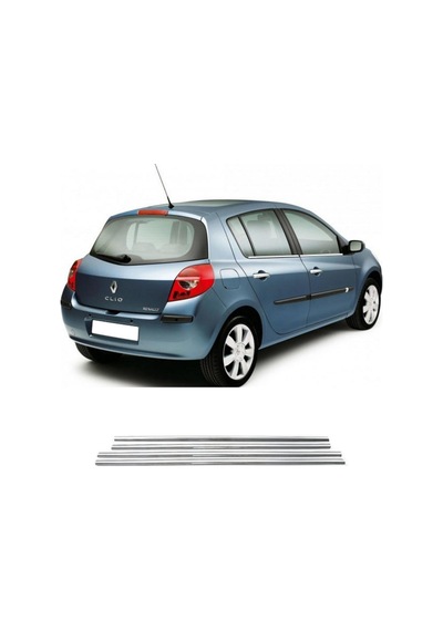 R. Clio 3 Hb Krom Cam Çıtası Tk 2006 Üzeri 4prç Paslanmaz Çelik