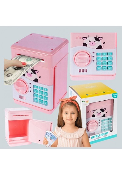 Pembe Atm Kumbara Şifreli, Işıklı Ve Sesli Elektronik Çocuk Kumbarası