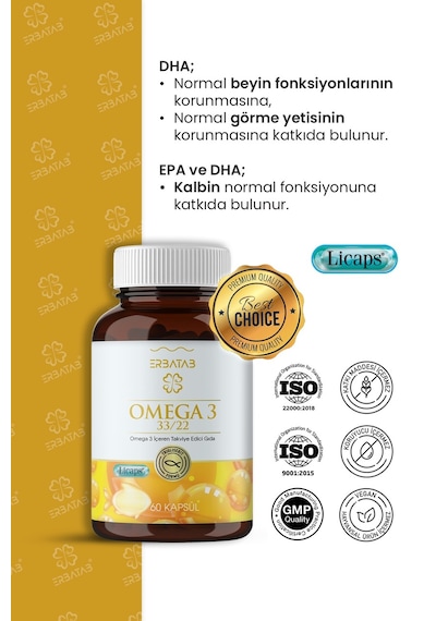 Erbatab Omega 3 Balık Yağı 60 Kapsül Erbatab Omega 3 Balık Yağı 60 Kapsül