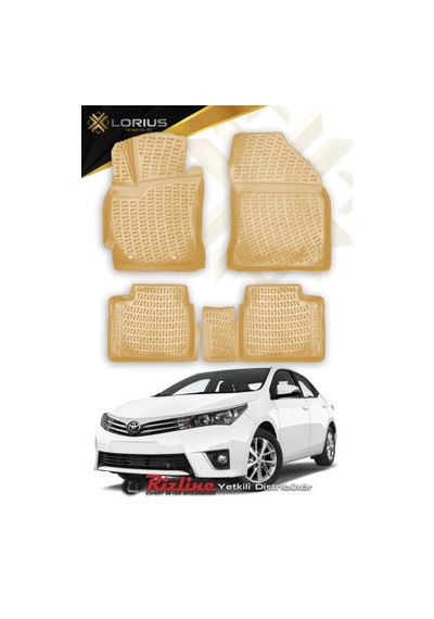 Rizline Toyota Corolla Uyumlu 2012 - 2018 Bej 3D Havuzlu Paspas