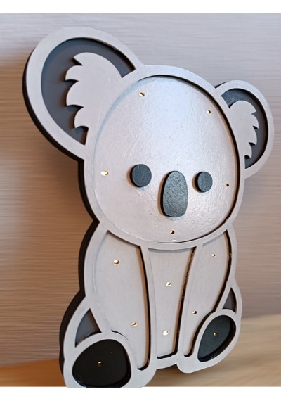 Işıklı Koala Figürü Bebek Masası Dekoru - Işıklı Koyun Detaylı Kreş Dekorasyonu