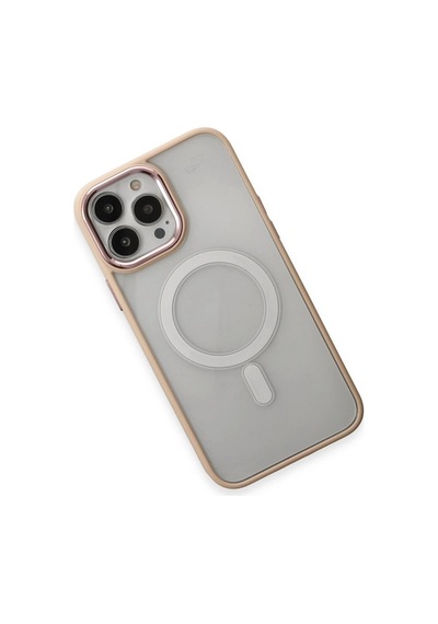 Durukar Apple, Uyumlu iPhone 15 Pro Kılıf Room Magneticsafe Silikon - Pudra