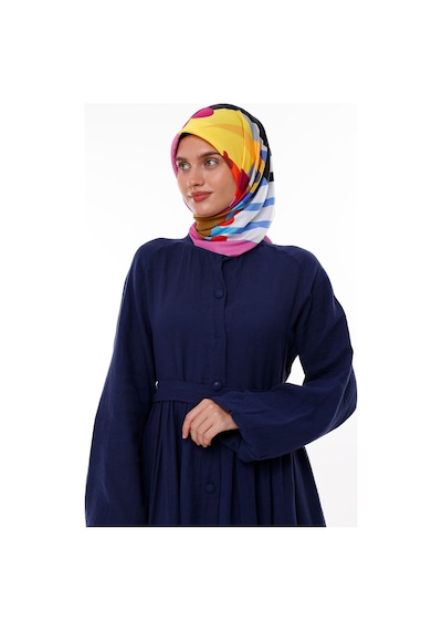 Tarzını Seç Grafik Rüzgarı Model Eşarp 100x100 Cm Renkli