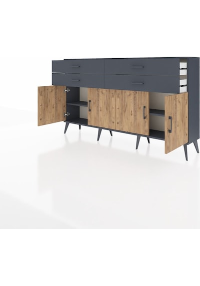 Arges Konsol 2 Raflı 4 Çekmeceli 8 Kapaklı 176x30x99 Antrasit-çam Antrasit-çam/antrasit Arges Konsol 2 Raflı 4 Çekmeceli 8 Kapaklı 176x30x99 Antrasit-çam Antrasit-çam/antrasit