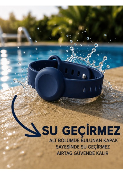 Beylini Airtag Yuvalı Bileklik Çocuk Yaşlı Alzahimer Demans  Bilekliği Boş Airtag Yuvalı Renkli Lacivert
