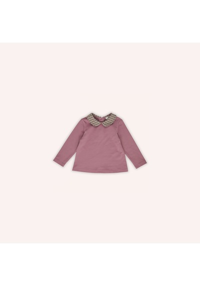 Panço Kız Çocuk Bebe Yakalı T-shirt Gül Kurusu 2421gb05009-4974 001