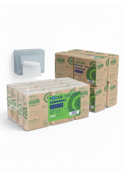 Focus Optimum Z Katlama Kağıt Havlu - 12 Paket X 150 Yaprak 1800 Adet - 2 Katlı - 20x20 Cm